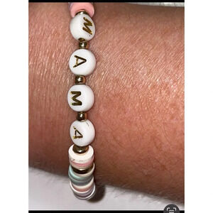 Bauble bar Mama Beaded Bracelet Multicolor elastic Women's Jewelry